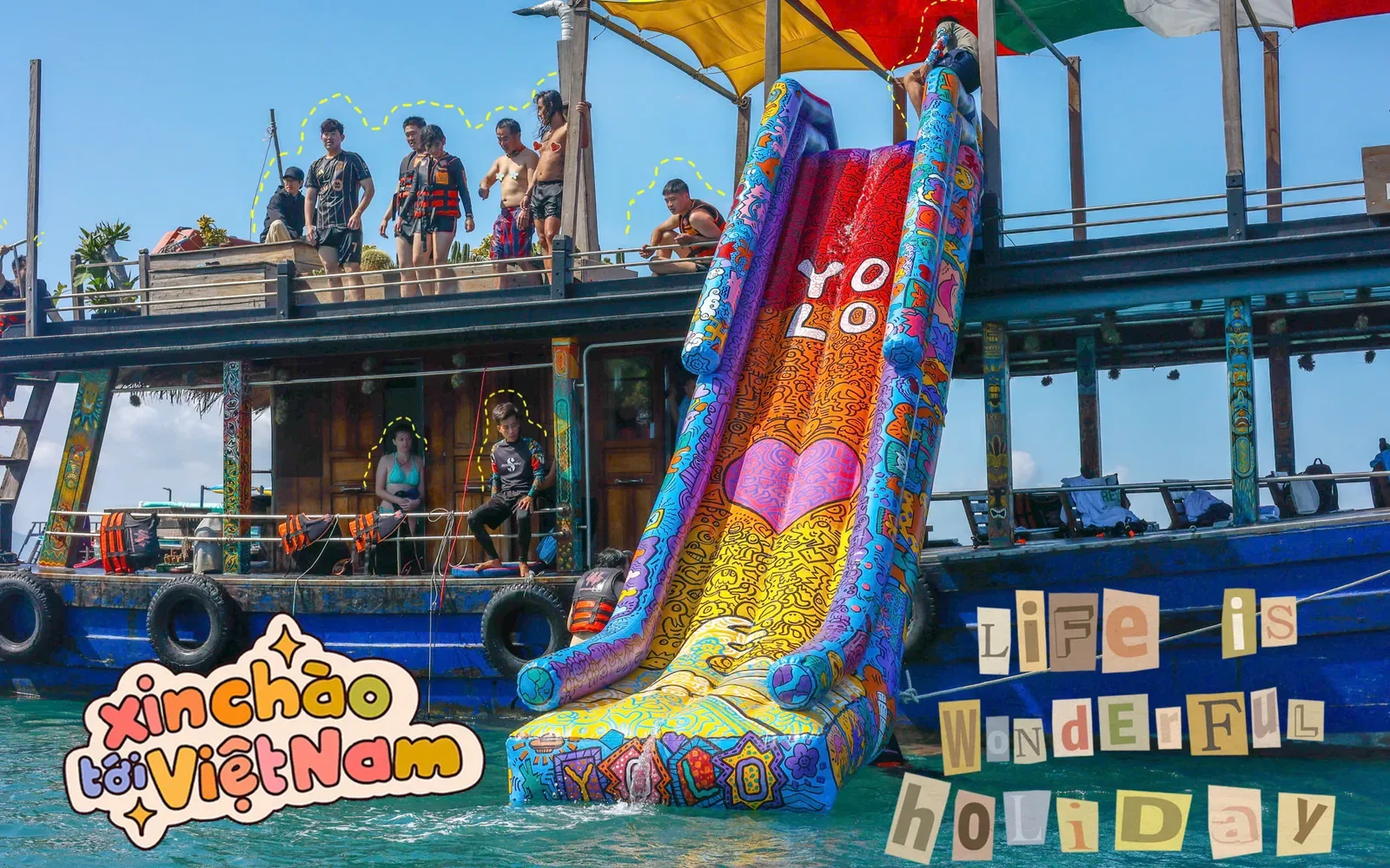 YOLO Ocean Camp: 2-island tour via Hon Mot, floating bar & live band